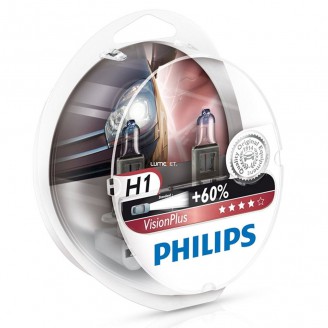 Лампа H1 12V 55W +60% VISION PLUS (к-т 2шт.)12258VPS2 PHILIPS