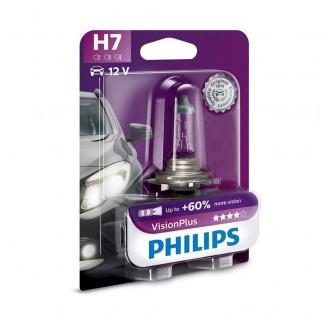 Лампа H7 12V 55W +60% VISION PLUS 12972VPB1 PHILIPS