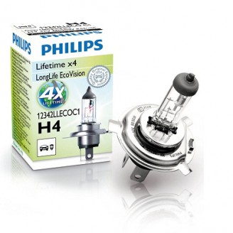 Лампа H4 12V 60/55W LONGLIFE ECOVISION 12342LLECOC1 PHILIPS