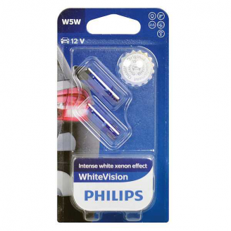 ЛАМПА W5W 12V 5W WHITE VISION (к-т 2шт.)12961NBVB2 PHILIPS