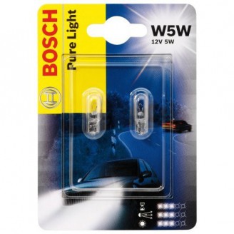 ЛАМПА W5W 12V 5W PURE LIGHT 1987301026 BOSCH