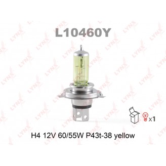 Лампа H4 12V 60/55W P43T38 YELLOW L10460Y LYNX