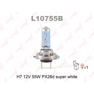 ЛАМПА H7 12V 55W PX26D SUPER WHITE L10755B LYNX
