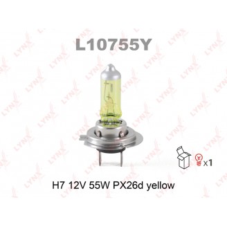 ЛАМПА H7 12V 55W PX26D YELLOW L10755Y LYNX