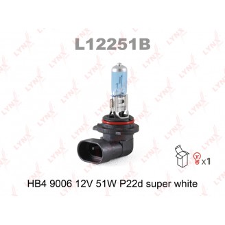 ЛАМПА HB4 12V 51W P22D SUPER WHITE L12251B LYNX