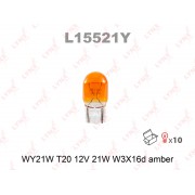 ЛАМПА НАКАЛИВАНИЯ WY21W T20 12V 21W W3X16D AMBERL15521YLYNX