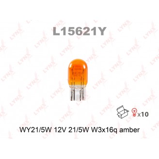 ЛАМПА НАКАЛИВАНИЯ WY21/5W T20 12V 21W W3X16D AMBERL15621YLYNX