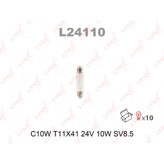 ЛАМПА НАКАЛИВАНИЯ C10W T11X41 24V 10W SV8.5L24110LYNX