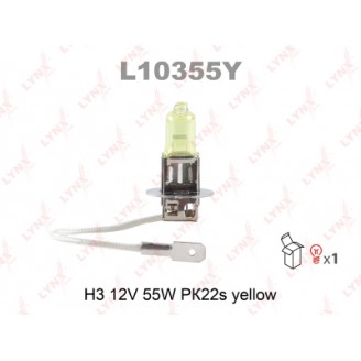 Лампа H3 12V 55W PK22S YELLOW L10355Y LYNX