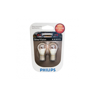 ЛАМПА PY21W 12V 21W SILVER VISION (к-т 2шт.)12496SVB2 PHILIPS