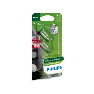 ЛАМПА W5W 12V 5W LONGLIFE ECOVISION (к-т 2шт.)12961LLECOB2 PHILIPS