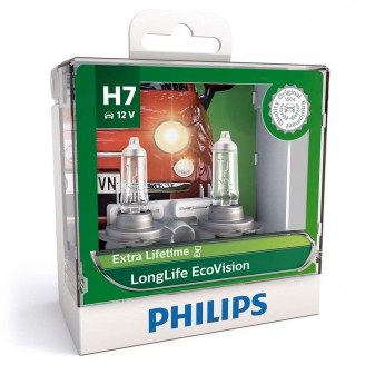 Лампа H7 12V 55W LONGLIFE ECOVISION (к-т 2шт.)12972LLECOS2 PHILIPS